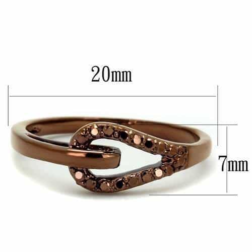 Brass Coffee CZ Split Shank Ring | The Stainless Jewelry view 2