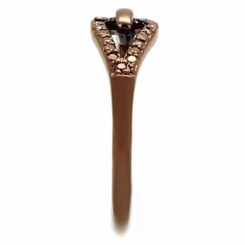 Brass Coffee CZ Split Shank Ring | The Stainless Jewelry view 8