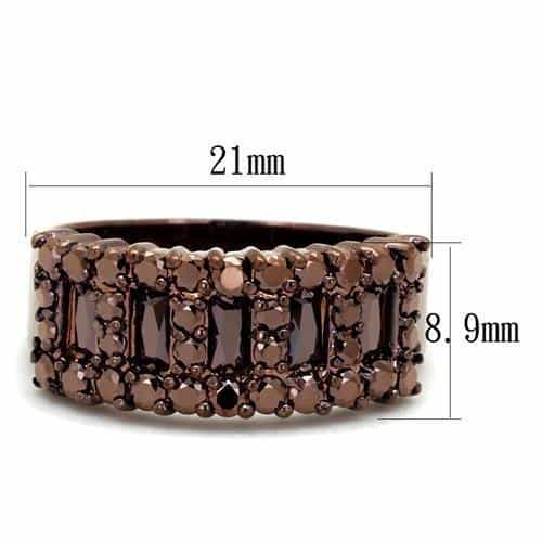 Brass Coffee CZ Five-Stone Cluster Band Ring view 6