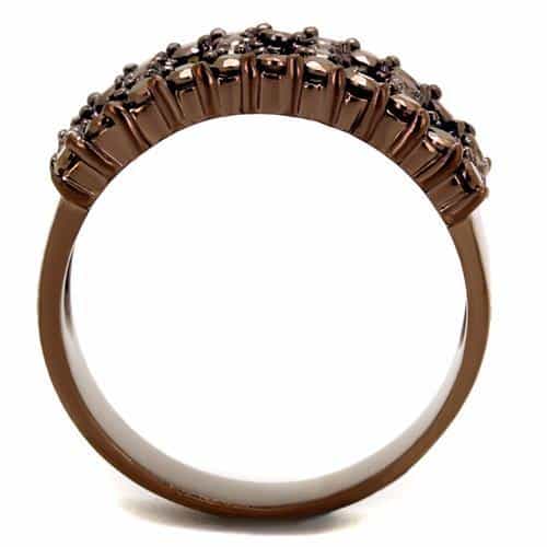 Brass Coffee CZ Five-Stone Cluster Band Ring view 7