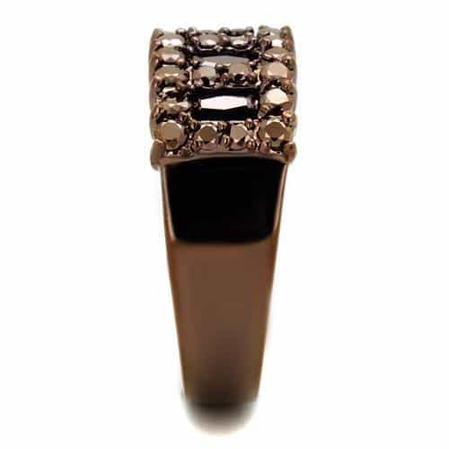 Brass Coffee CZ Five-Stone Cluster Band Ring view 8