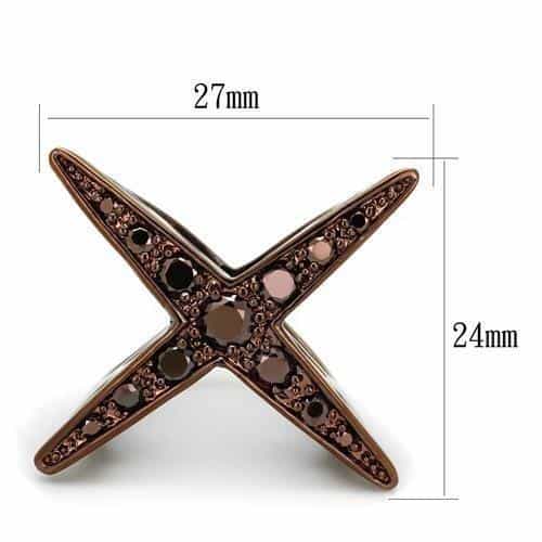 Brass Brown Star Ring | The Stainless Jewelry view 2