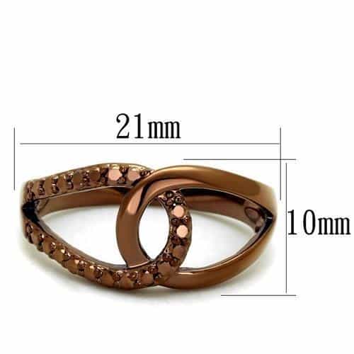 Brass Coffee CZ Open Loop Ring | The Stainless Jewelry view 6