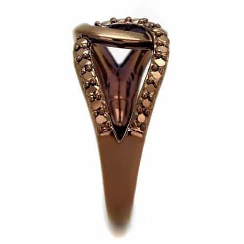 Brass Coffee CZ Open Loop Ring | The Stainless Jewelry view 4