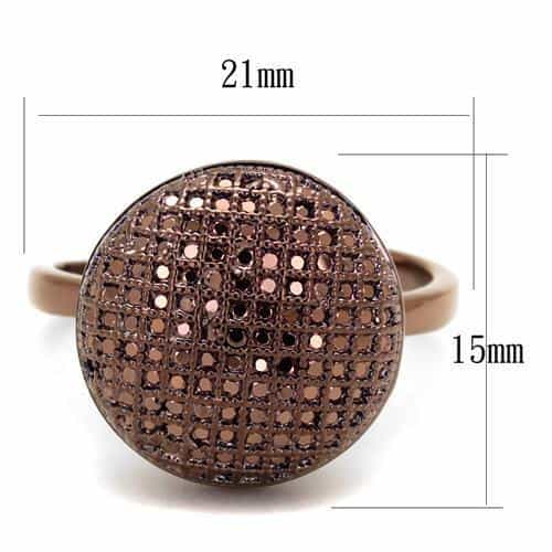 Brass Coffee CZ Pavé Large Dome Ball Ring | The Stainless Jewelry view 6