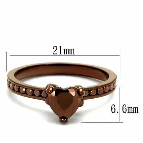 Brass Coffee CZ Round Prong Channel Ring | The Stainless Jewelry view 2