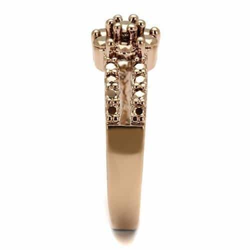 Brass Gold CZ Flower Cluster Double Band Ring view 8