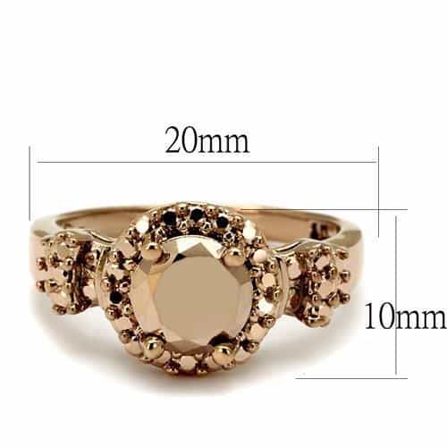 Brass Gold CZ Round Halo Solitaire Ring | The Stainless Jewelry view 6