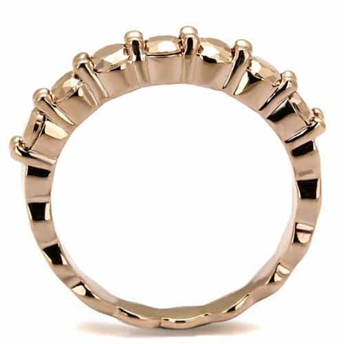 Brass Gold CZ Flower Eternity Ring | The Stainless Jewelry view 3