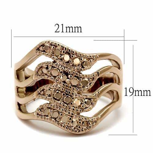 Brass Gold CZ Multi-Band Swirl Wide Ring | The Stainless Jewelry view 6