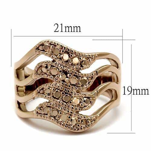 Brass Gold CZ Multi-Band Swirl Wide Ring | The Stainless Jewelry view 2