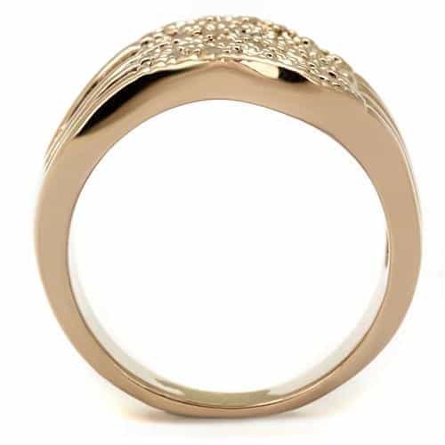 Brass Gold CZ Multi-Band Swirl Wide Ring | The Stainless Jewelry view 7