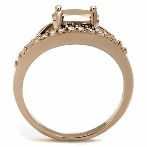 Brass Gold CZ Marquise Split Shank Ring | The Stainless Jewelry view 7