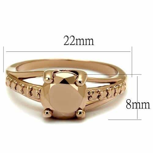Brass Gold CZ Round Solitaire Pavé Ring 3W1199 view 6