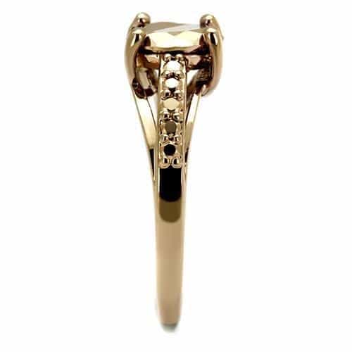Brass Gold CZ Round Solitaire Pavé Ring 3W1199 view 8