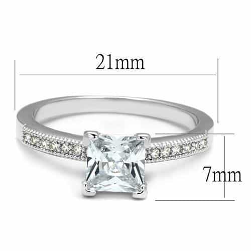 Brass CZ Princess Solitaire Channel Ring | The Stainless Jewelry view 6