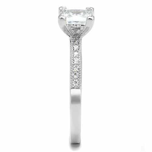 Brass CZ Princess Solitaire Channel Ring | The Stainless Jewelry view 8
