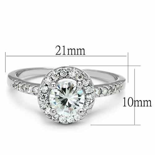 Brass CZ Round Halo Classic Ring | The Stainless Jewelry view 6