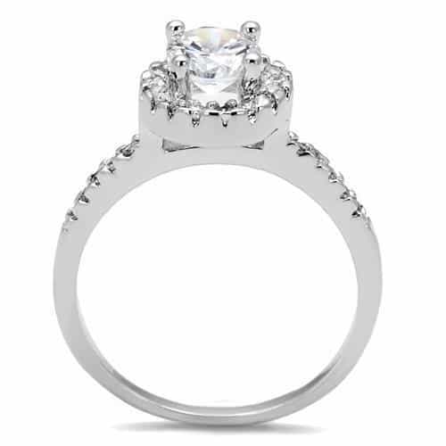 Brass CZ Round Halo Classic Ring | The Stainless Jewelry view 7