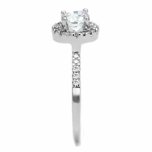 Brass CZ Round Halo Classic Ring | The Stainless Jewelry view 4