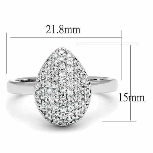 Brass CZ Pavé Pear Dome Ring | The Stainless Jewelry view 6