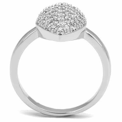 Brass CZ Pavé Pear Dome Ring | The Stainless Jewelry view 3