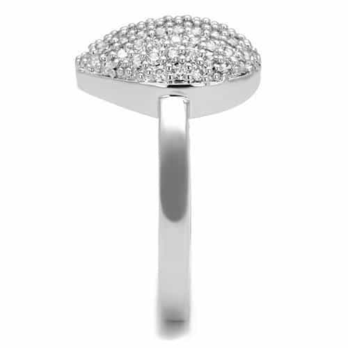 Brass CZ Pavé Pear Dome Ring | The Stainless Jewelry view 4