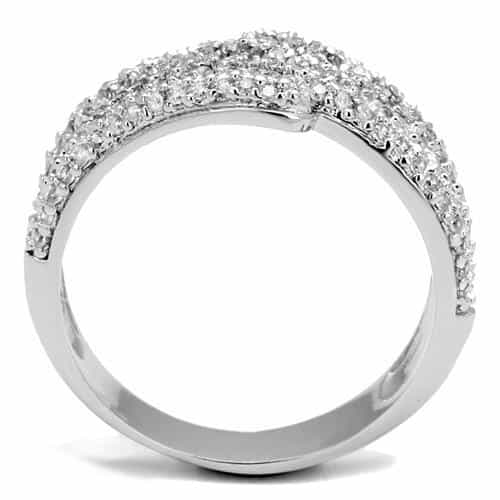 Brass CZ Pavé Multi-Row Crossover Wide Ring view 3