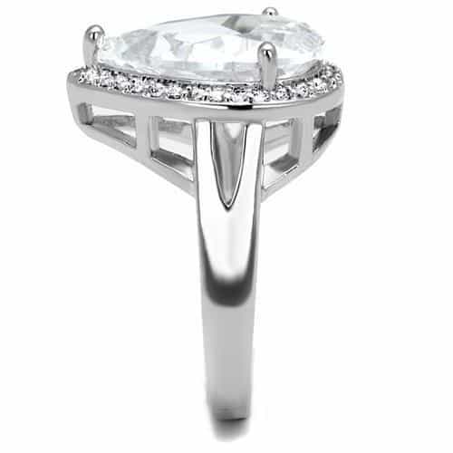 Brass CZ Pear Halo Cocktail Ring 3W1215 | The Stainless Jewelry view 4