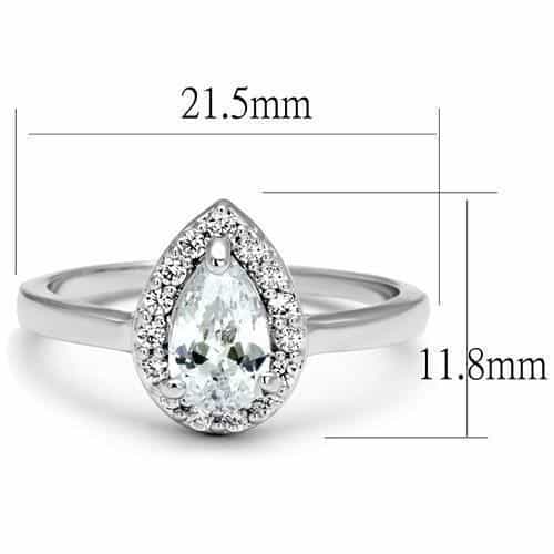 Brass CZ Pear Double Halo Ring | The Stainless Jewelry view 2