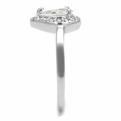 Brass CZ Pear Double Halo Ring | The Stainless Jewelry view 4