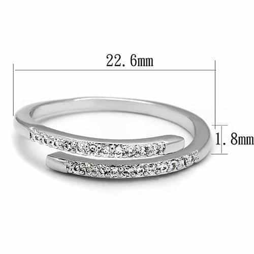 Brass CZ Wave Split Band Ring | The Stainless Jewelry view 6