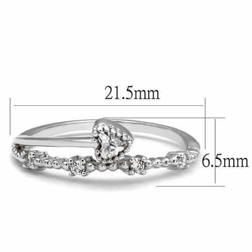 Brass CZ Pear Solitaire Pavé Band Ring 3W1223 view 6