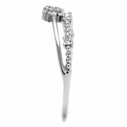 Brass CZ Pear Solitaire Pavé Band Ring 3W1223 view 4