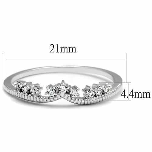 Brass CZ Crown Marquise Band Ring | The Stainless Jewelry view 6