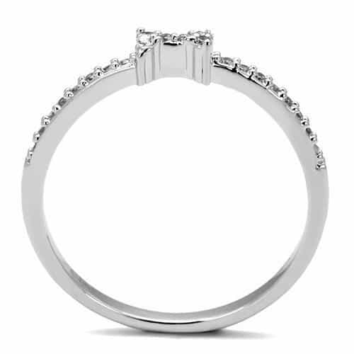Brass CZ Curved Bar Smile Ring | The Stainless Jewelry view 3