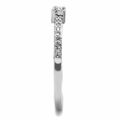Brass CZ Curved Bar Smile Ring | The Stainless Jewelry view 8
