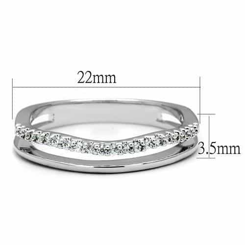 Brass CZ Double Band Split Ring | The Stainless Jewelry view 6