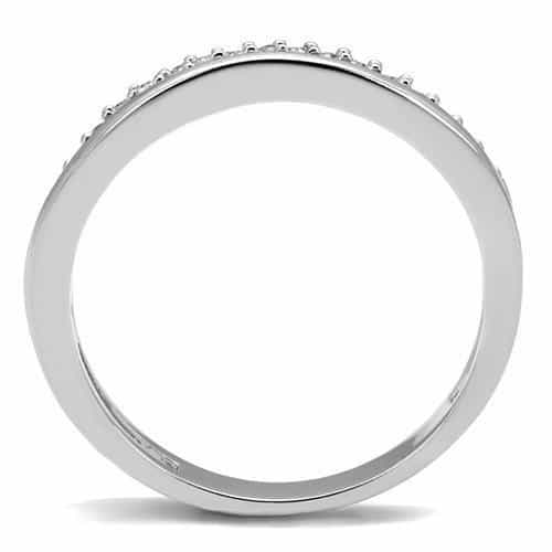 Brass CZ Double Band Split Ring | The Stainless Jewelry view 7