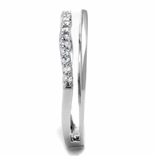 Brass CZ Double Band Split Ring | The Stainless Jewelry view 4