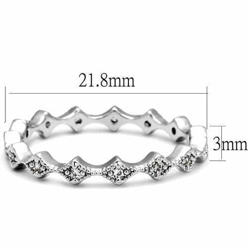 Brass CZ Scallop Wave Eternity Ring | The Stainless Jewelry view 6