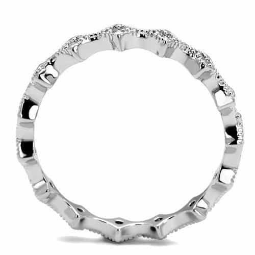 Brass CZ Scallop Wave Eternity Ring | The Stainless Jewelry view 7