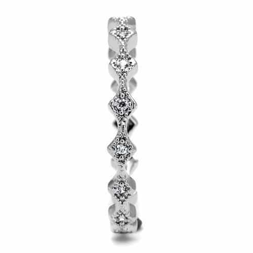 Brass CZ Scallop Wave Eternity Ring | The Stainless Jewelry view 8