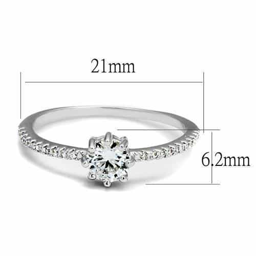 Brass CZ Round Solitaire Pavé Band Ring | The Stainless Jewelry view 2