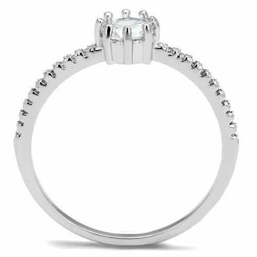 Brass CZ Round Solitaire Pavé Band Ring | The Stainless Jewelry view 3