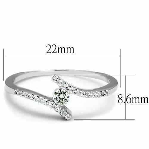 Brass CZ Round Solitaire Pavé Bypass Ring | The Stainless Jewelry view 6