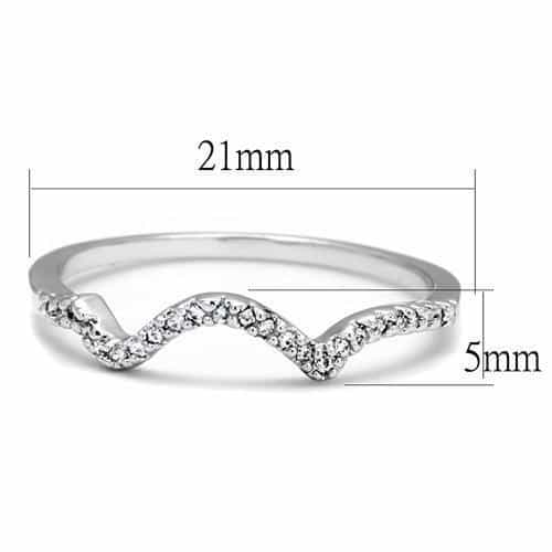 Brass CZ Wave Pavé Ring | The Stainless Jewelry view 6