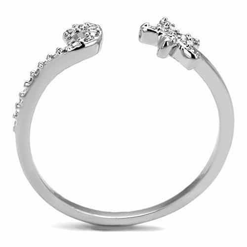 Brass CZ Seahorse Starfish Open Ring | The Stainless Jewelry view 3