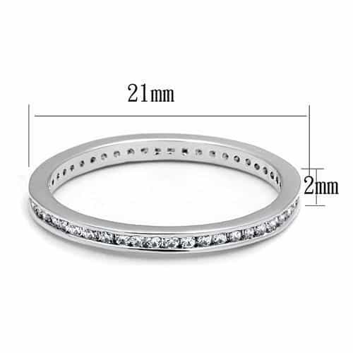 Brass CZ Channel-Set Thin Eternity Ring | The Stainless Jewelry view 6