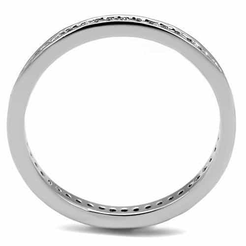 Brass CZ Channel-Set Thin Eternity Ring | The Stainless Jewelry view 7